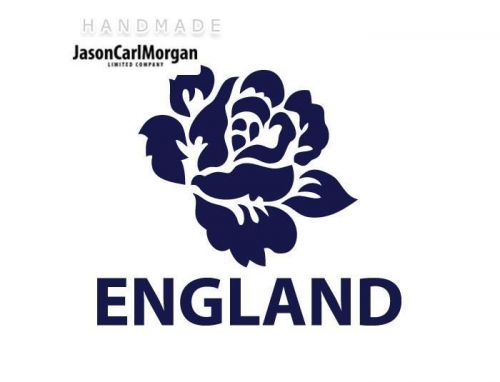 JCM® Iron On Applique Decal, England Rugby Rose Navy Blue