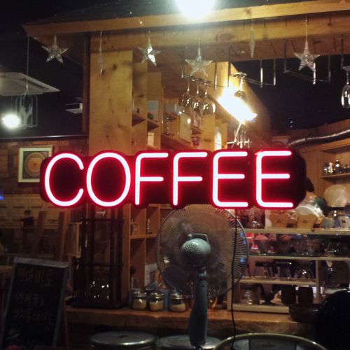 Led neon art light coffee cafe sign shop display window gift interior for sale