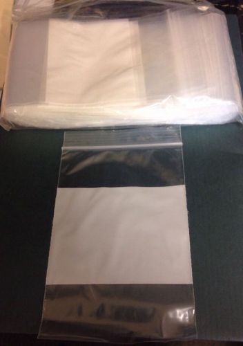 100 4&#034;x6&#034; ziplock bags clear/white block 2mil  poly reclosable bags plastic bags for sale