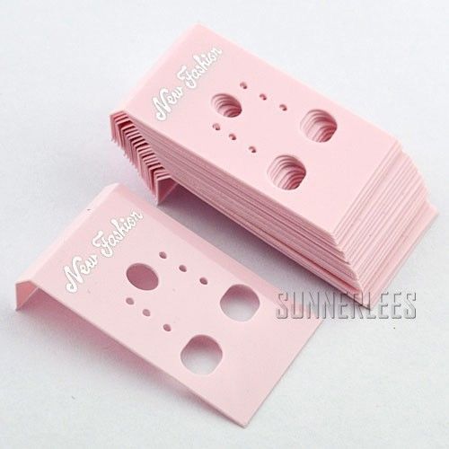 100pcs/lot Pink Plastic Earrings Jewelry Packaging Display Cards 30x40mm