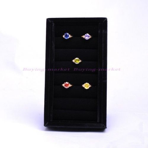 Fashion Top Black Velvet Ring Jewelry Display Stand Holder Showcase Countertop