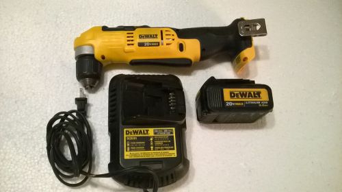 Dewalt DCD740 20V 3/8 Right Angle Drill, DCB200 Battery, Charger 20 MAX Volt