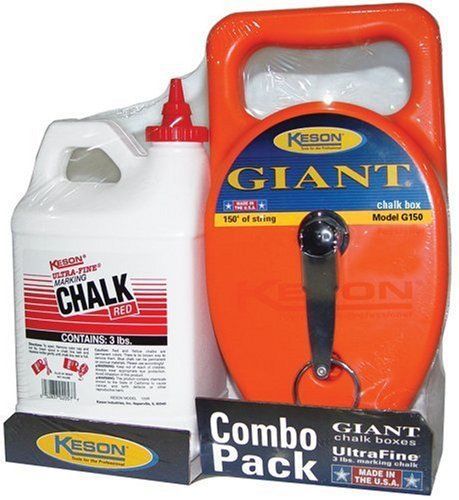 Keson g1503r giant chalk box combo with 3 pounds of red chalk brand new! for sale