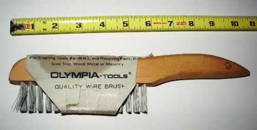 NEW Olympia 52-020 Stainless Steel 5&#034; x 3/4&#034; Wire Brush w/ Wood Handle 10&#034; Long