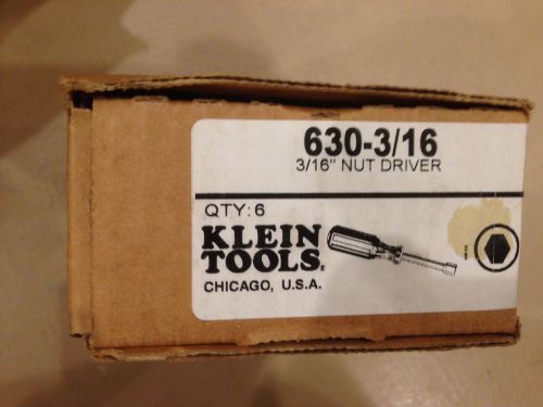Box of 6 klein tools 630-3/16 nut driver-3/16&#034; nut driver for sale