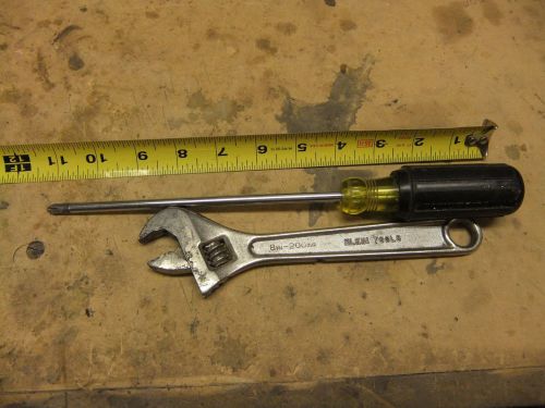 Klein Tools #2 Phillips 7&#034; Screwdriver and 8&#034; adjustable wrench