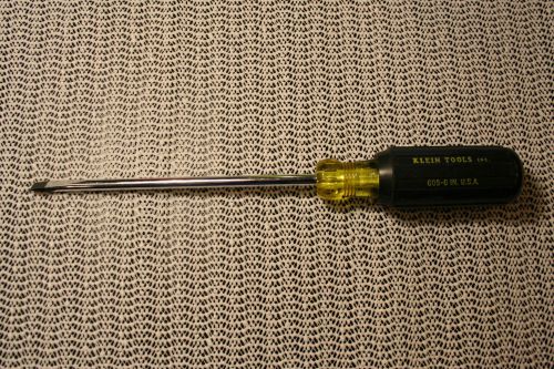 Klein tools 1/4&#034; by 6&#034; length, cabinet tip screwdriver round shank #605-6b for sale