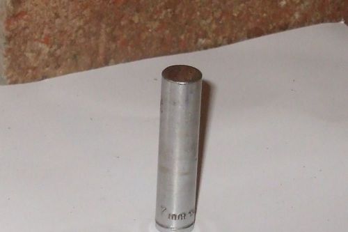 7 mm Deep Socket - 1/4 Inch Drive, 2 Inch Tall - Chrome chipping and rust