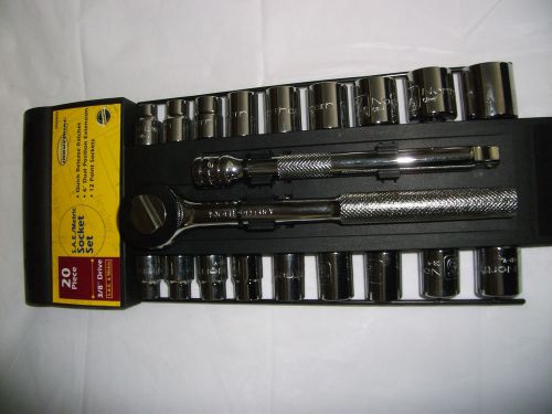 Northern Industrial SAE &amp; Metric Socket Set with Ratchet and 6&#034; Extension