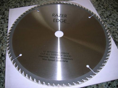 New 12 x 125 carbide saw blade 80 tooth wood fine teeth for sale