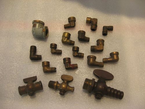 OLD CAST BRASS FITTINGS PET COCKS HIT MISS STATIONARY ENGINE FUEL SUPPLY