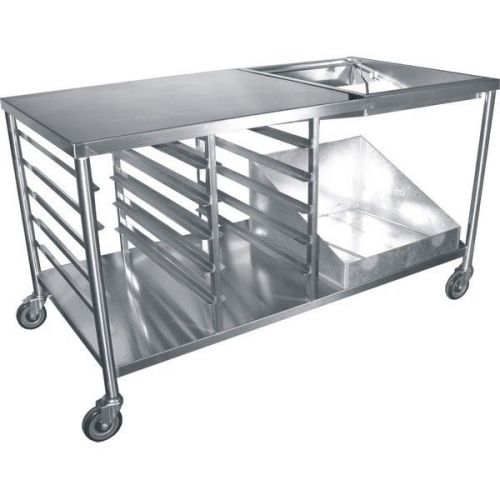Donut table s/s 34&#034;x66&#034;x36&#034; with glazing dipper, suger pan, and basket dn-tbl for sale