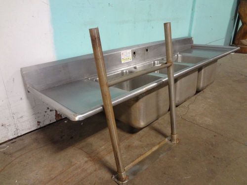 &#034; ADVANCE &#034; COMMERCIAL HEAVY DUTY STAINLESS STEEL 3 COMPARTMENT RESTAURANT SINK