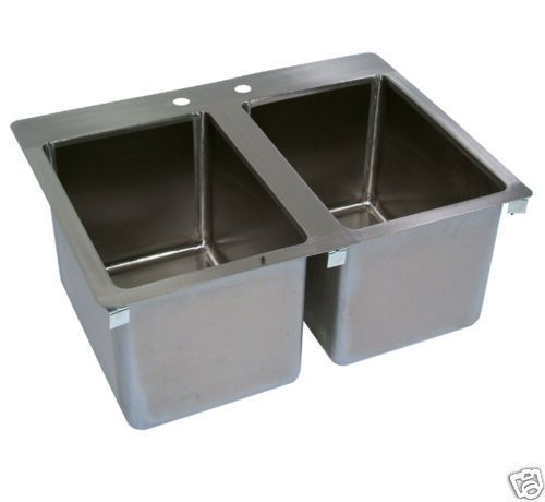 Stainless steel 2 compartment drop in sink for sale