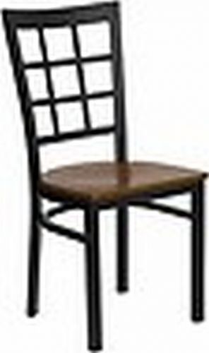 NEW METAL DESIGNER RESTAURANT CHAIRS W CHERRY WOOD SEAT**** LOT OF 24 CHAIRS****