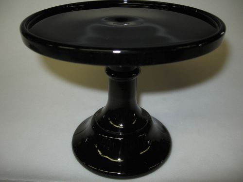 Black amethyst Glass cake serving stand / plate platter pedestal purple art tray