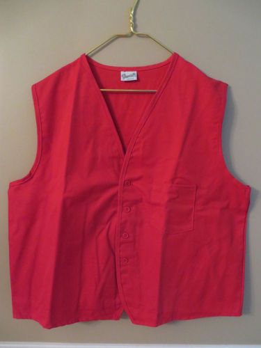 Fame Fabrics Red Button Front One Pocket Poly/Cotton Vest Size 2XL NWOT