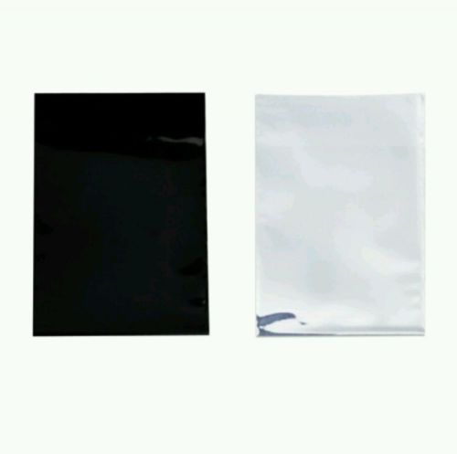 100 2.5x3&#034; black &amp; silver metallic PVC gift bag with self adhesive strip on flap