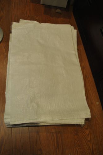50 Nylon Sandbags White 36&#034; X 23&#034; With Ties Sand Bags ** Big Bags**