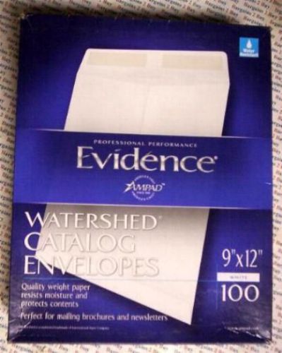 100 Ampad WATERSHED 9x12 White Catalog Envelopes-resist moisture,protect con-NIB