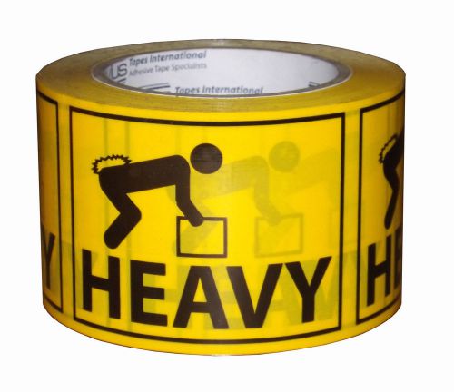 Yellow Heavy lables 100x75mm Adhesive 50m Roll. 36111