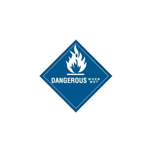 Dangerous When Wet Sticker Labels 500 Roll 4&#034; x 4&#034;