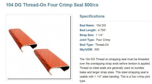104DG 1-1/4&#034; thread on seals for strapping
