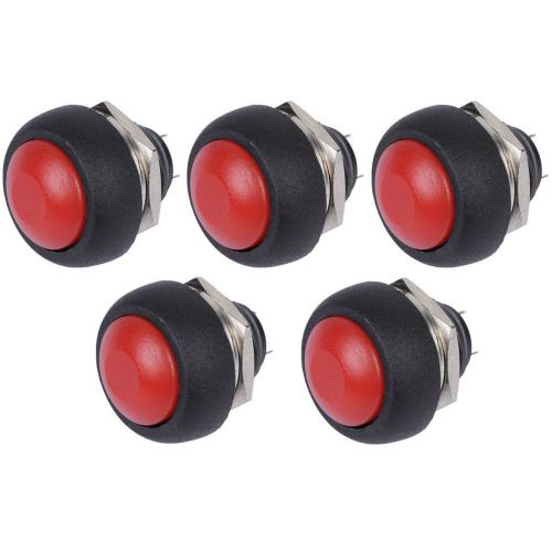 5pcs Red 12mm Waterproof momentary contact Push button Mini Round Switch 250V