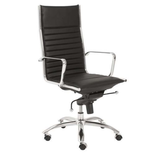 Euro Style Dirk High Back Office Chair, Black/Chrome
