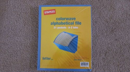 Staples Colorwave Alphabetical File 21 Pockets A-Z Tabs - Blue
