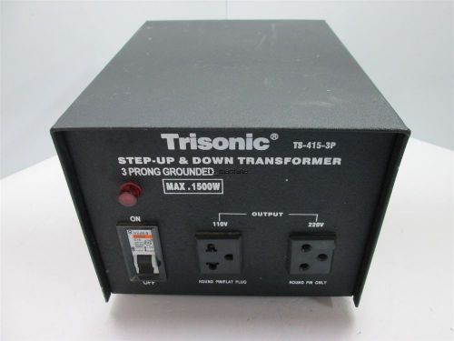 Trisonic TS-415-3P Step-Up &amp; Down Transformer 3 Prong Grounded Max 1500W