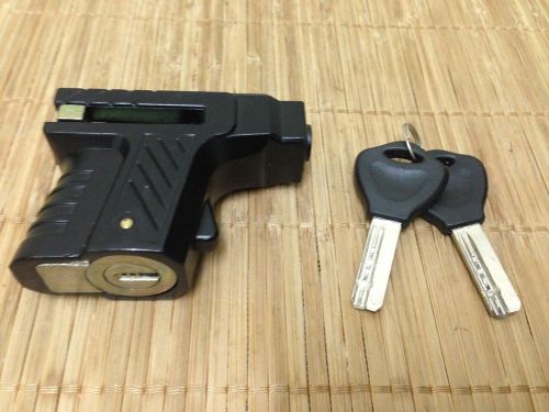 &#034;handgun&#034; motorcycle disc brake lock!  2 keys! (black) for sale
