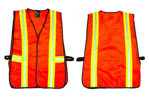 G &amp; F 41113 Industrial Safety Vest with Reflective Strips, Neon Orange, 1 Piece