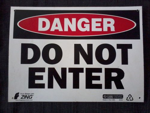 DANGER Do Not Enter, Sign, Hard Plastic, 14&#034;X10&#034;