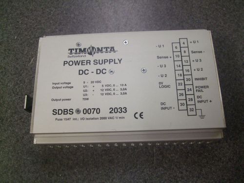 Timonta SDBS 0070-2033 DC-DC Power Supply 9-20VDC 70W 15AT      4S