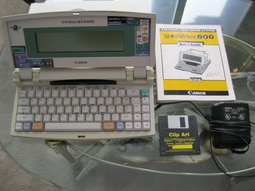 Working vintage canon 350c word processor, power pack, disc &amp; users guide for sale