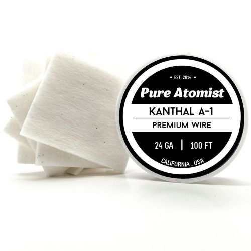Kanthal &amp; Japanese Cotton x20 Pads 100ft 24 Gauge AWG A1 Round Wire 0.51mm 24g