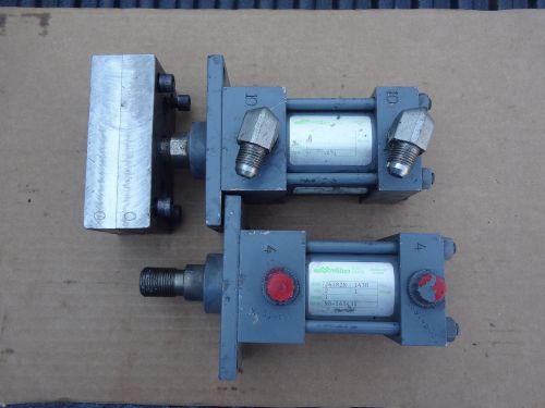 LOT OF 2 MILLER PNEUMATIC CYLINDERS J61R2N 1430 PSI  2 BORE