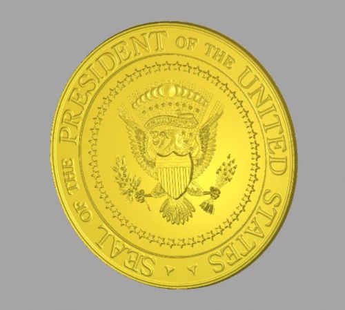 New Seal of the President 3d or engrave STL file - Model for CNC Router Machine