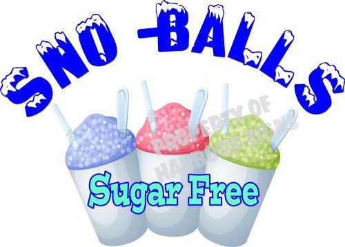 Sno-Balls Sugar Free Decal 24&#034; Shaved Ice Snow Cones Concession Cart Trailer