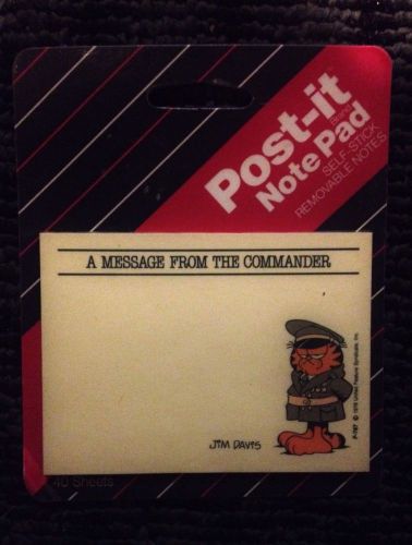 Vintage Garfield Post It Jim Davis Police Commander Note Pad Post-its 40 Sheet