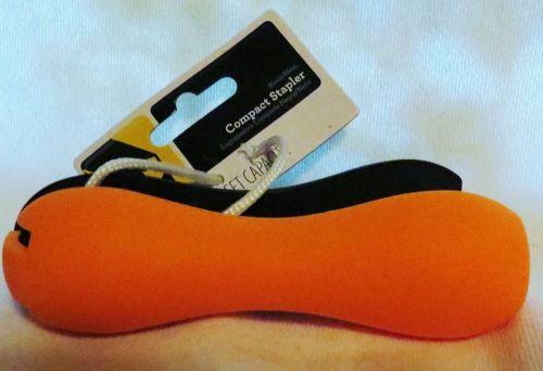 Soft feel hand shape orange black stapler staple 15 sheet capacity compact size