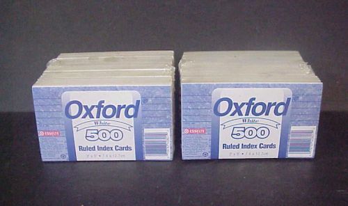 1000 Oxford 3 x 5 White Ruled Index Cards - NEW