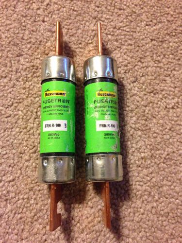 Two Fusetron FRN-R-100 100 Amp 250 V Dual Element Time Delay Fuse Class