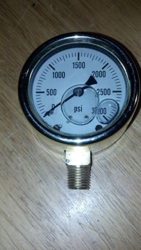 brass psi gauge 3000 psi Dial 2 1/2 inches Oil Filled