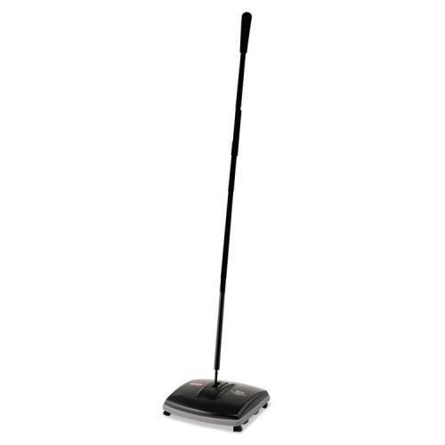 Floor &amp; Carpet Sweeper, Plastic Bristles, 44&#034; Handle, Black/Gray