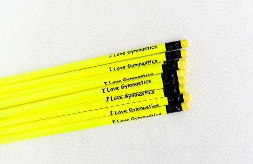 Gymnastics Pencils - 10 PACK - Fluoro YELLOW