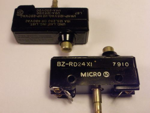 ( 1 PC. ) MICRO LIMIT SWITCH BZ-RD24X1, SET/RESET, 15 AMPS 125/250VAC, NOS