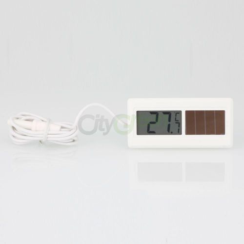 DST-50 Mini Solar 1.2&#034; LCD Digital Thermometer Testing Temperature Meter White