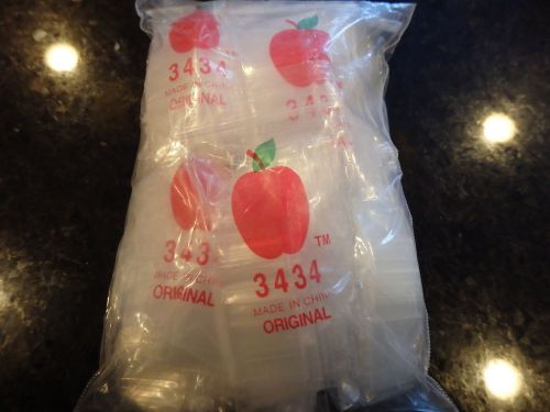 1000 Original Apple Mini Ziplock Bags 3434 Bag Baggies Coin Jewelry Button Pill